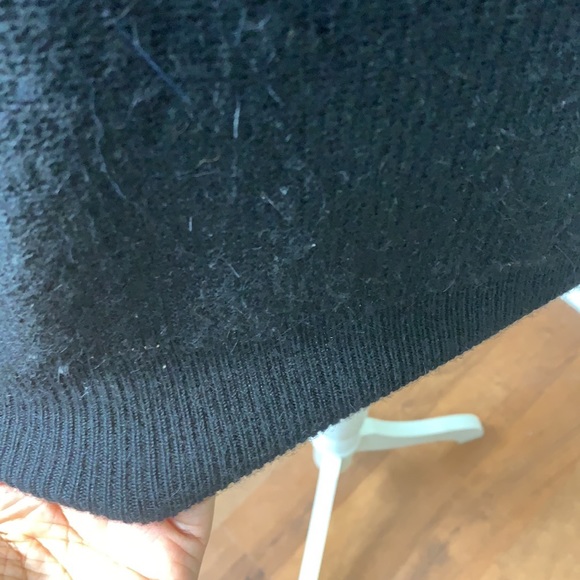 TORY BURCH BRISTOL FRINGE SLEEVE WOOL SWEATER SZ S  BLACK - Picture 9 of 10